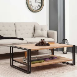 Emob Cosmo Couchtisch | 100 % MELAMIN | Atlantische Kiefer, Schwarz