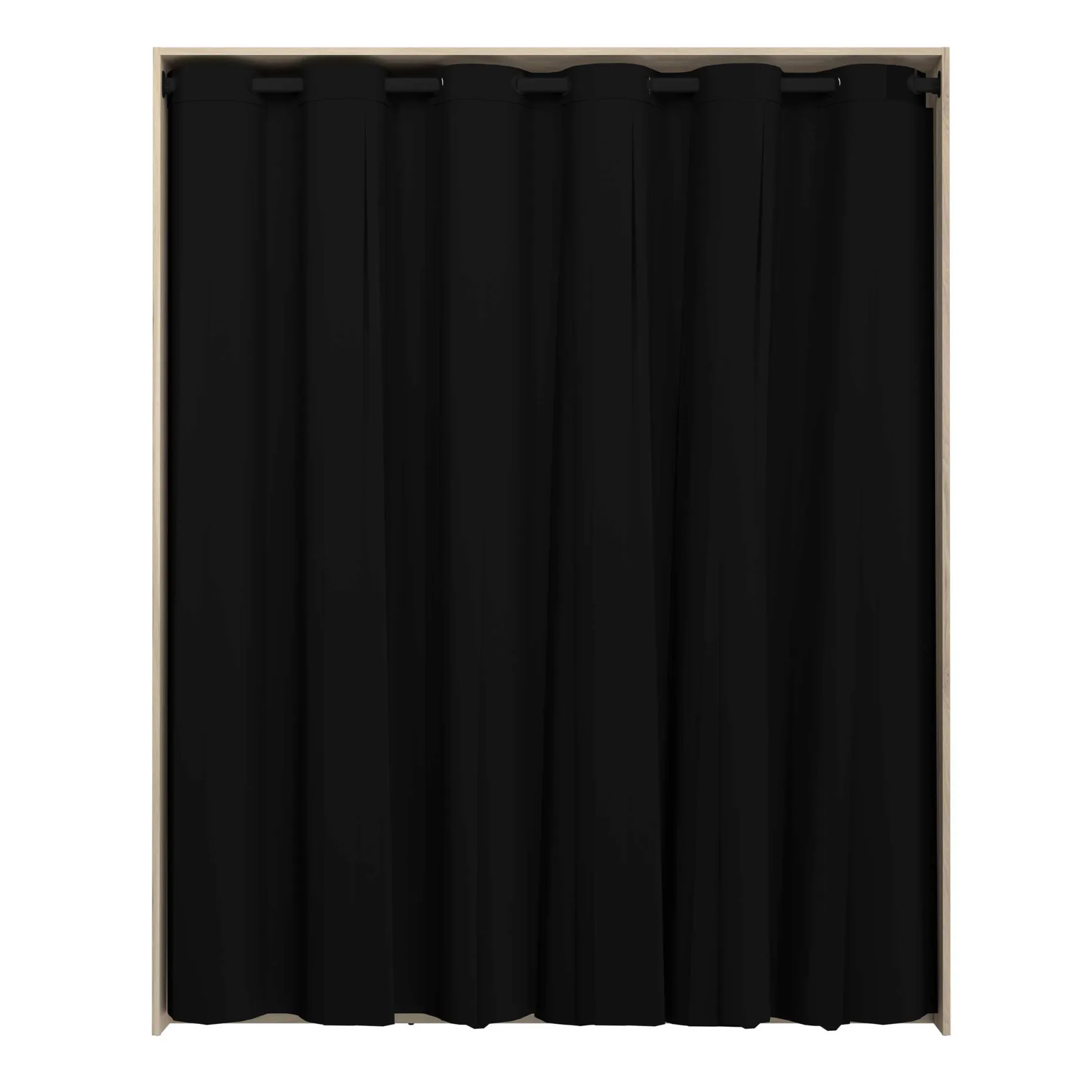 Cosy Offener Kleiderschrank - 161x50x200cm - mit Vorhang - Eiche/schwarz