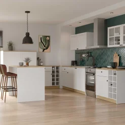 Cottage Oberschrank - 120x37x55cm - 2 Türen - weiß