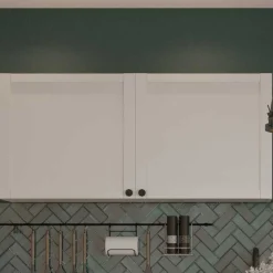 Cottage Oberschrank - 120x37x55cm - 2 Türen - weiß