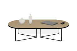 Temahome Couchtisch Adil 136cm - Eiche hell/schwarz