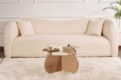 Emob Couchtisch Aeris - 100% TEMPERED GLASS - Saphireiche - 35 x 75 x 75 cm
