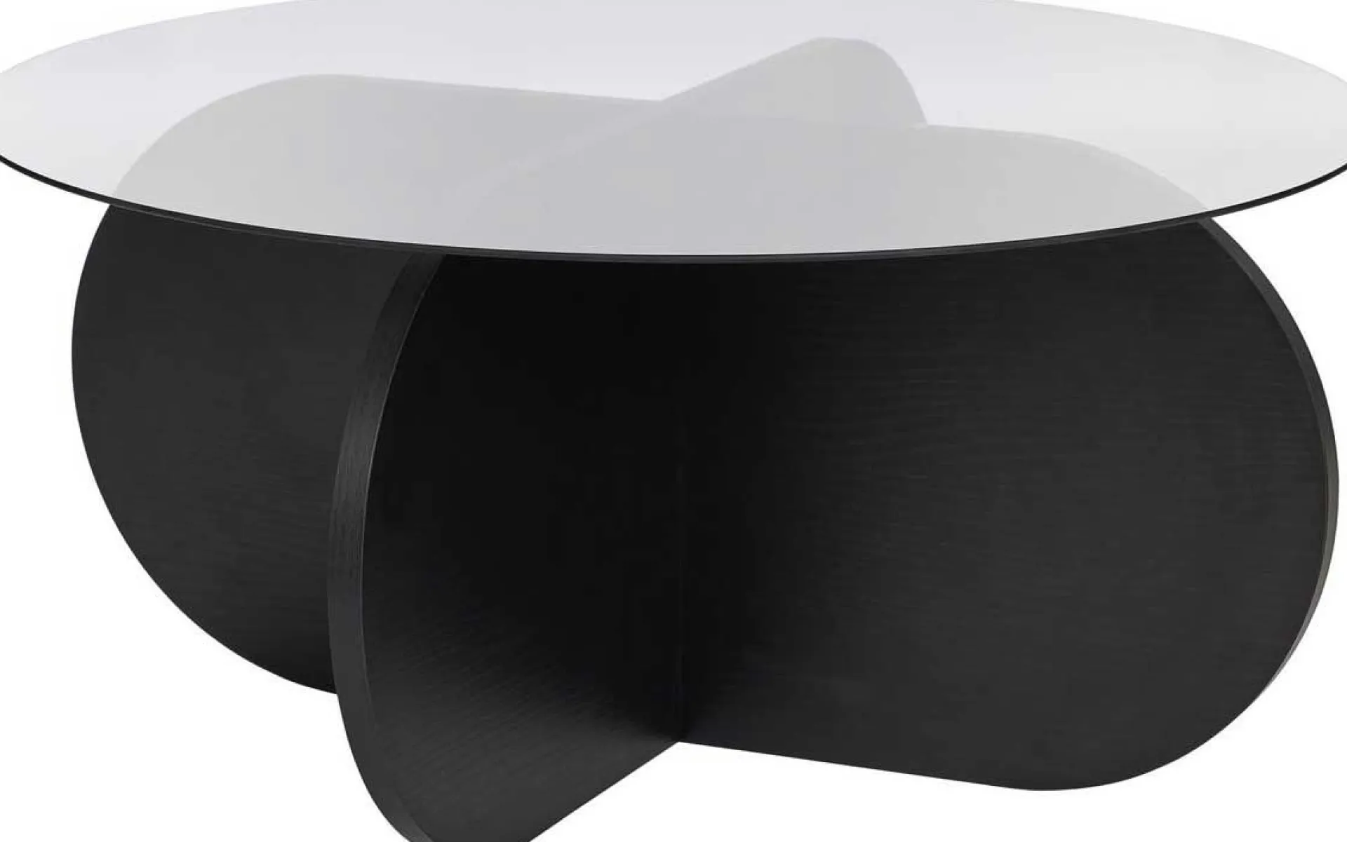 Emob Couchtisch Aeris - 100% TEMPERED GLASS - Holzschwarz - 35 x 75 x 75 cm