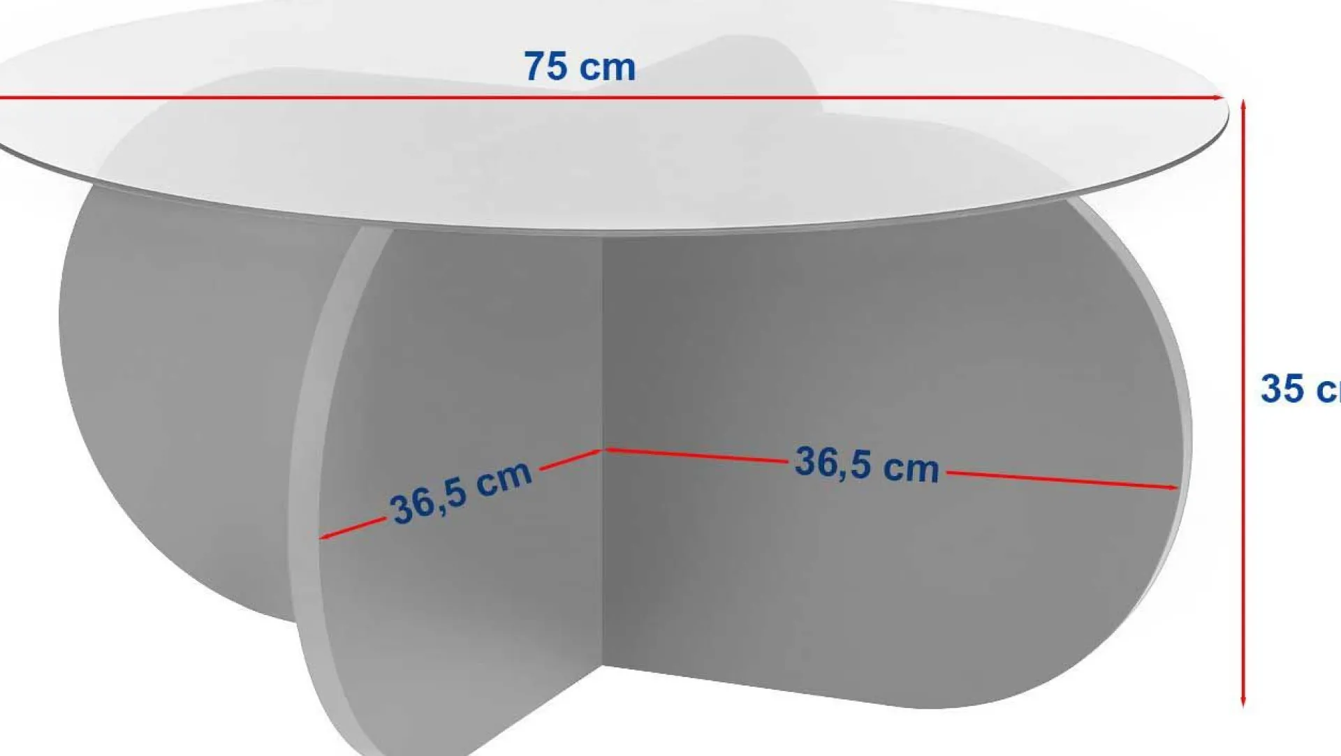 Emob Couchtisch Aeris - 100% TEMPERED GLASS - Holzschwarz - 35 x 75 x 75 cm