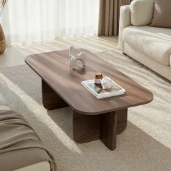 Emob Couchtisch Akira - 100% MELAMINE - Walnuss - 41 x 60 x 120 cm