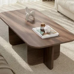 Emob Couchtisch Akira - 100% MELAMINE - Walnuss - 41 x 60 x 120 cm