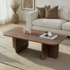 Emob Couchtisch Akira - 100% MELAMINE - Walnuss - 41 x 60 x 120 cm