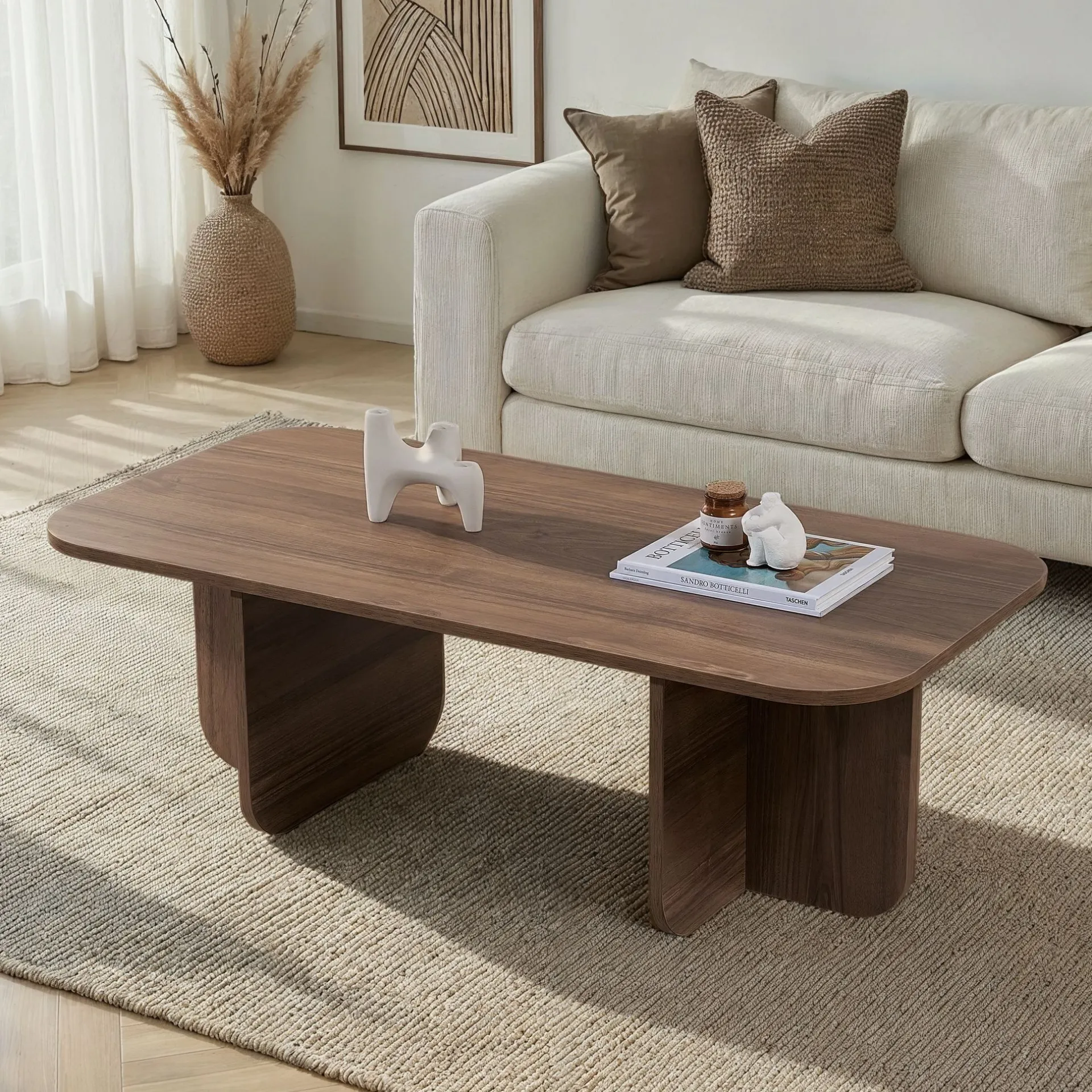 Emob Couchtisch Akira - 100% MELAMINE - Walnuss - 41 x 60 x 120 cm