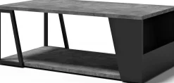Temahome Couchtisch Albérique 1 offenes Fach und 1 seitliches Ablagefach - Beton/Matt
