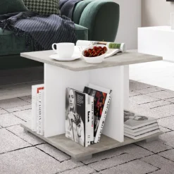 Emob Couchtisch Annelieke 50x50 cm 4 offene Fächer-/Beton