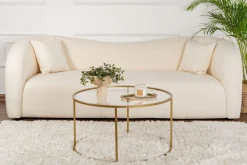 Emob Couchtisch Aurum - 100% TEMPERED GLASS - Gold - 43 x 80 x 80 cm
