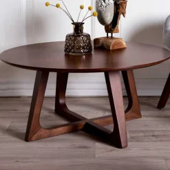 House Nordic Couchtisch aus em Nussbaumfurnier Ø75x36 cm