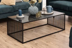 Emob Couchtisch aus Marmor und Glas, Drahtgestell, 120x60cm