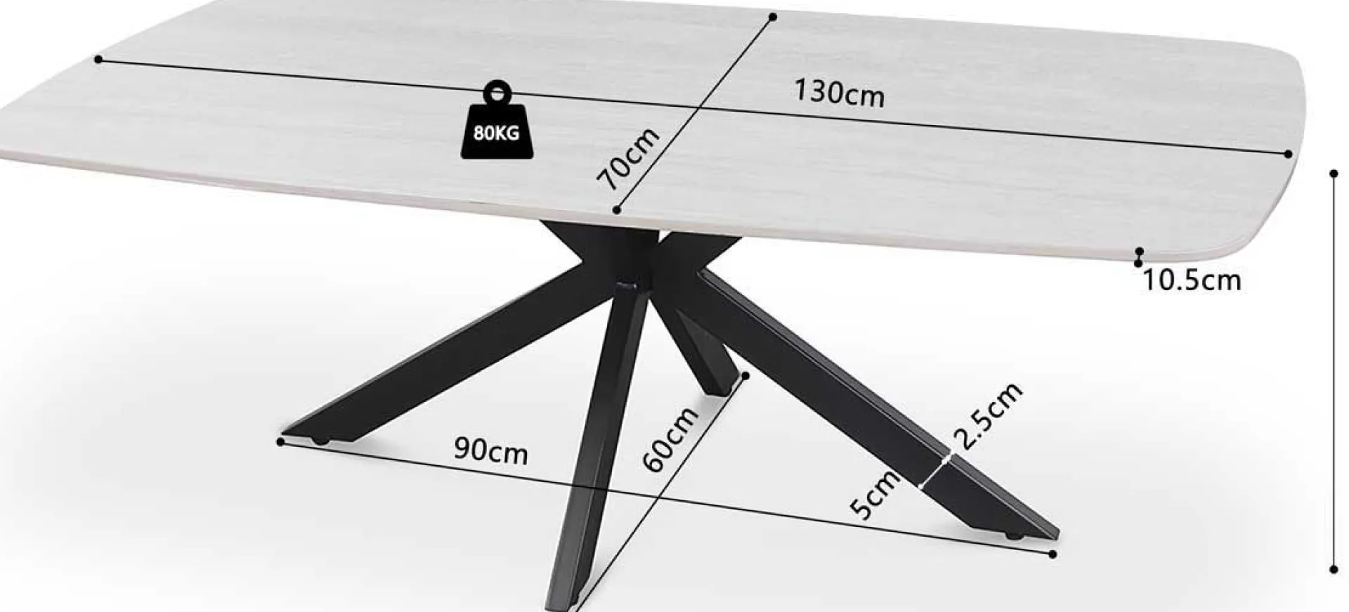 Rousseau Couchtisch Barock | 130 x 70 x 45 cm |