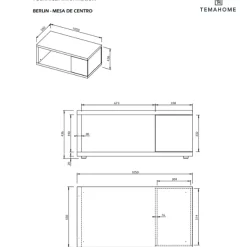Temahome Couchtisch Bérinne-schwarz/nussbaum
