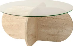 Emob Couchtisch Bubble - 100% MELAMINE - Travertin - 75 x 35 x 75 cm
