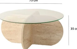 Emob Couchtisch Bubble - 100% MELAMINE - Travertin - 75 x 35 x 75 cm