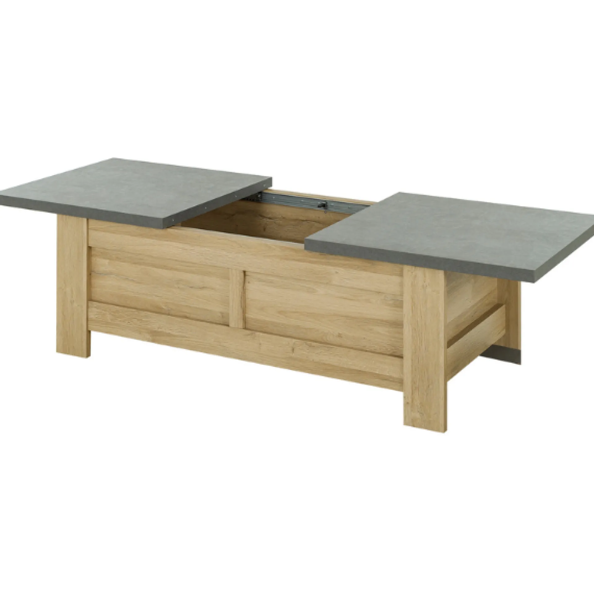 Gautier - Gami Couchtisch Candor mit Ablage - Eiche/Beton