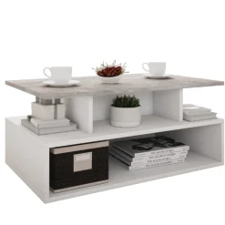 Emob Couchtisch Carlien 4 offene Fächer-/Beton