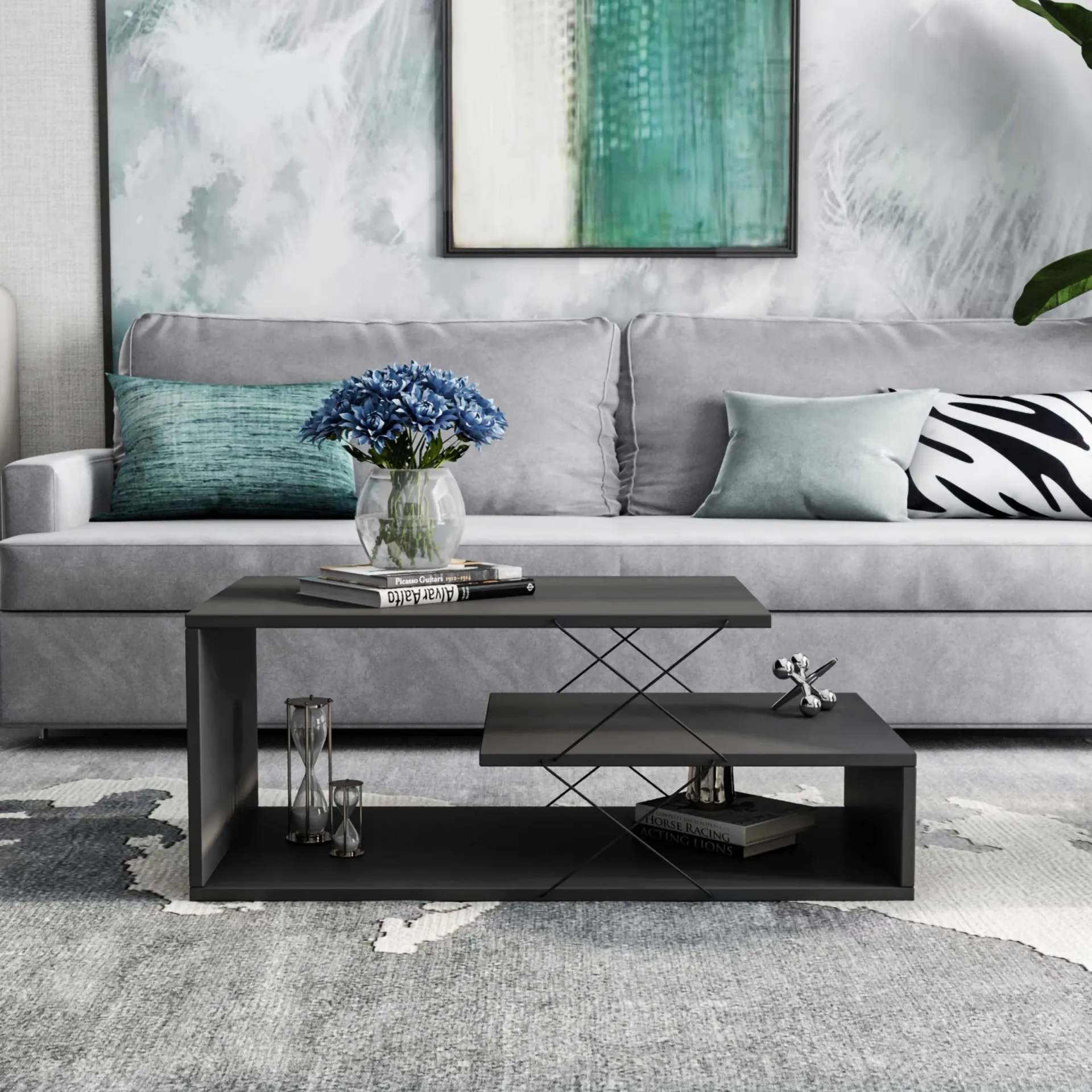 Emob Couchtisch Cayenne - 100% MELAMINE - - 100 x 40 x 50 cm