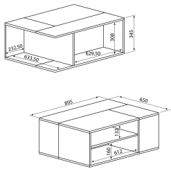 Symbiosis Couchtisch Cleo - Beton/Eiche
