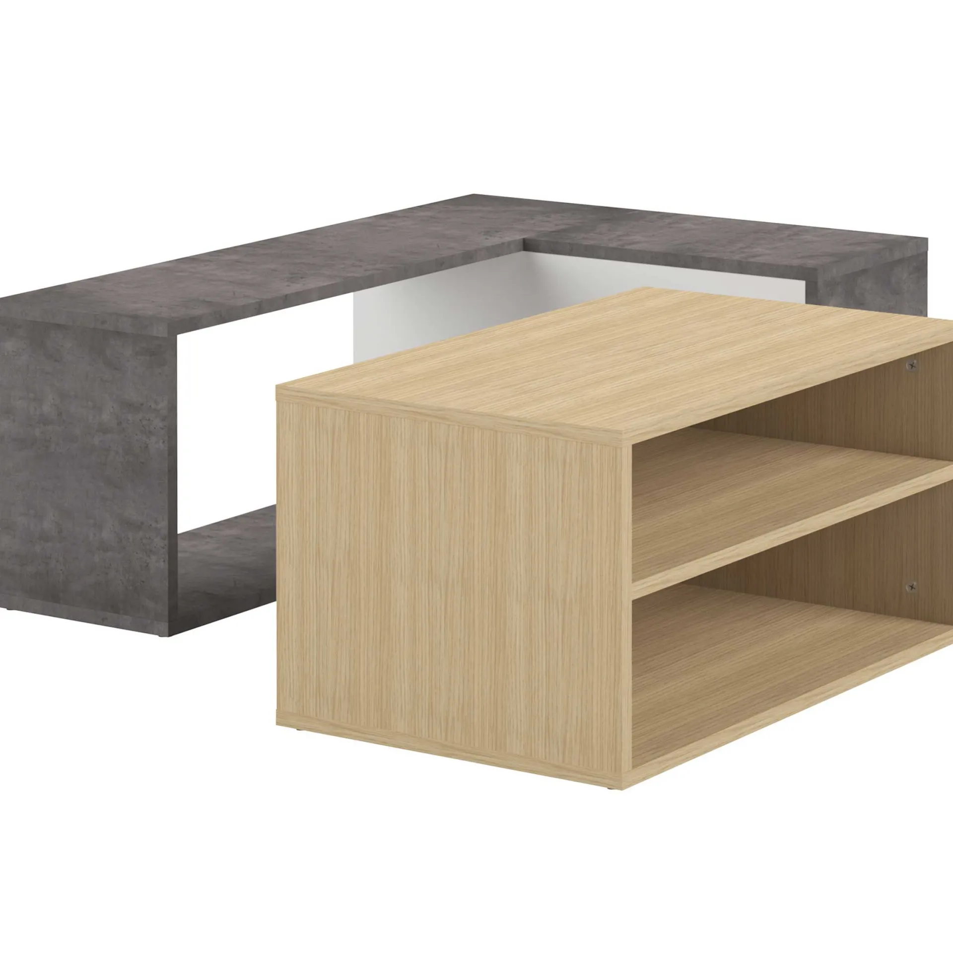 Symbiosis Couchtisch Cleo - Beton/Eiche