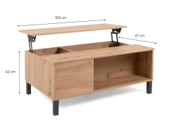 Finori Couchtisch Comas 103x67 mit 1 Tür - Eiche