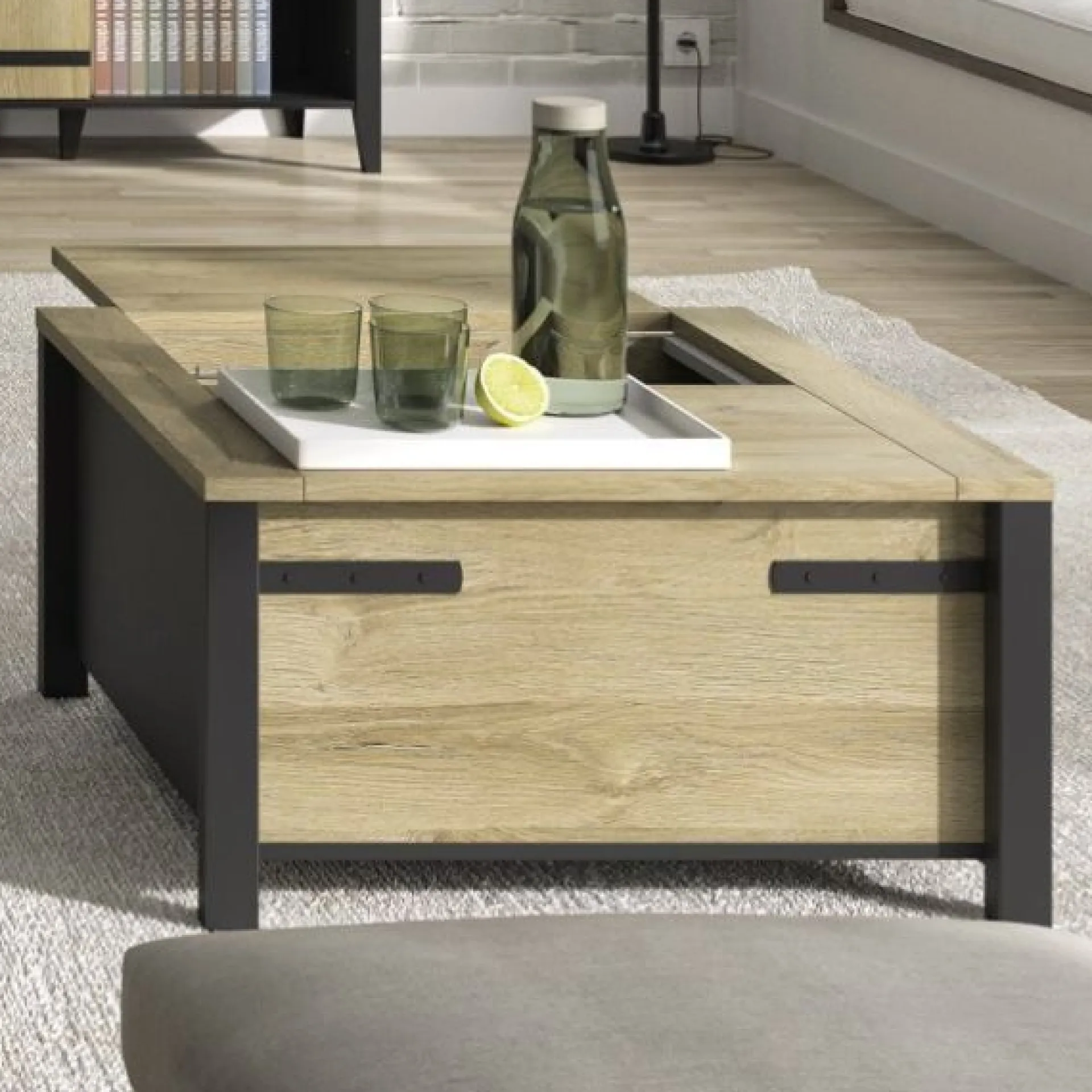Gautier - Gami Couchtisch Cork | 80 x 80 x 45 cm | Gold Oak Design