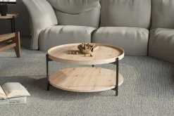 Rousseau Couchtisch Davina | Ø80 x 40 cm | Old Oak Design