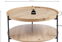 Rousseau Couchtisch Davina | Ø80 x 40 cm | Old Oak Design