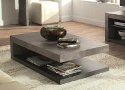 Temahome Couchtisch Delta mit Stauraum - Betonoptik