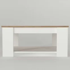 Emob Couchtisch Dima - 90x60x42cm - Eiche Dekor/Weiß