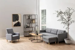 Emob Couchtisch Dover Ø80 - schwarz/Wildeiche