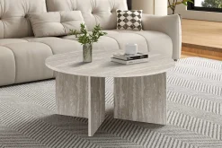 Rousseau Couchtisch Drasir - Ø90x42cm - Travertin