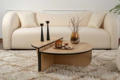 Emob Couchtische Orion - 60x90x30cm - 2er Set - Eiche Dekor/schwarz