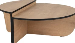 Emob Couchtische Orion - 60x90x30cm - 2er Set - Eiche Dekor/schwarz