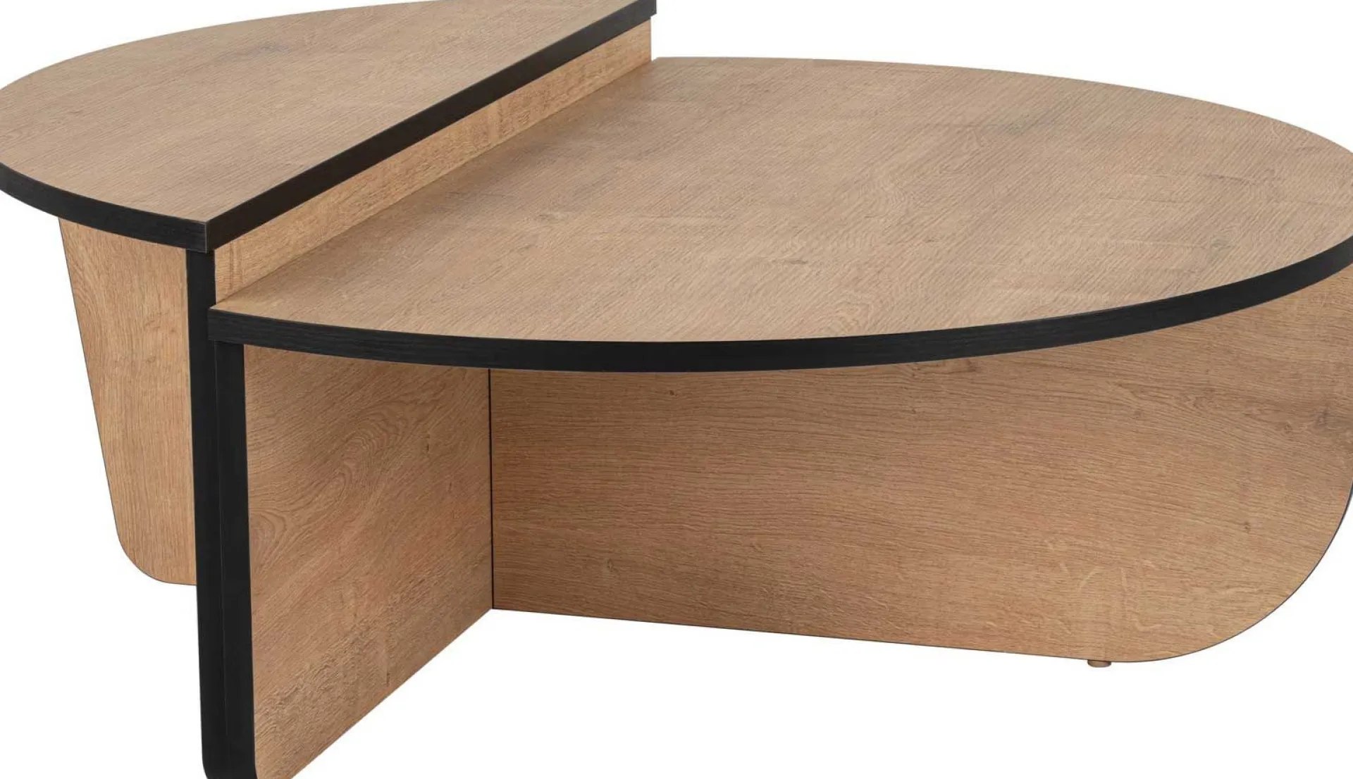Emob Couchtische Orion - 60x90x30cm - 2er Set - Eiche Dekor/schwarz