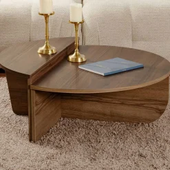 Emob Couchtische Orion - 60x90x30cm - 2er Set - Dekor Nussbaum
