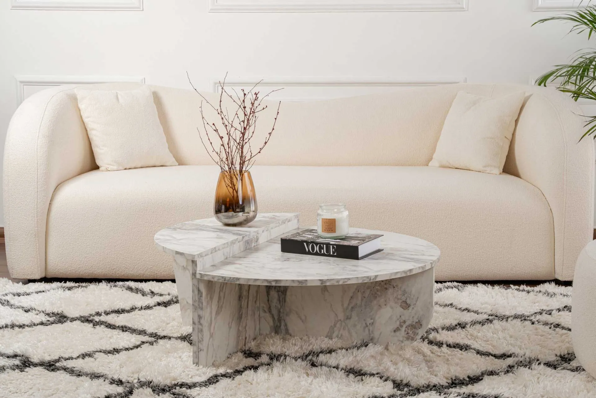 Emob Couchtische Orion - 60x90x30cm - Satz von 2 - Marmor