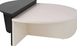 Emob Couchtische Orion - 60x90x30cm - Satz von 2 - weiß/schwarz