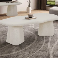 Rousseau Couchtisch Faro - 130x70x40cm - Zementfarbe -
