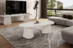 Rousseau Couchtisch Faro - 130x70x40cm - Zementfarbe -