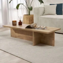 Emob Couchtisch Harbor - 100% MELAMINE - Saphireiche - 30 x 45 x 120 cm