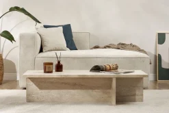 Emob Couchtisch Harbor - 100% MELAMINE - Travertin - 30 x 45 x 120 cm