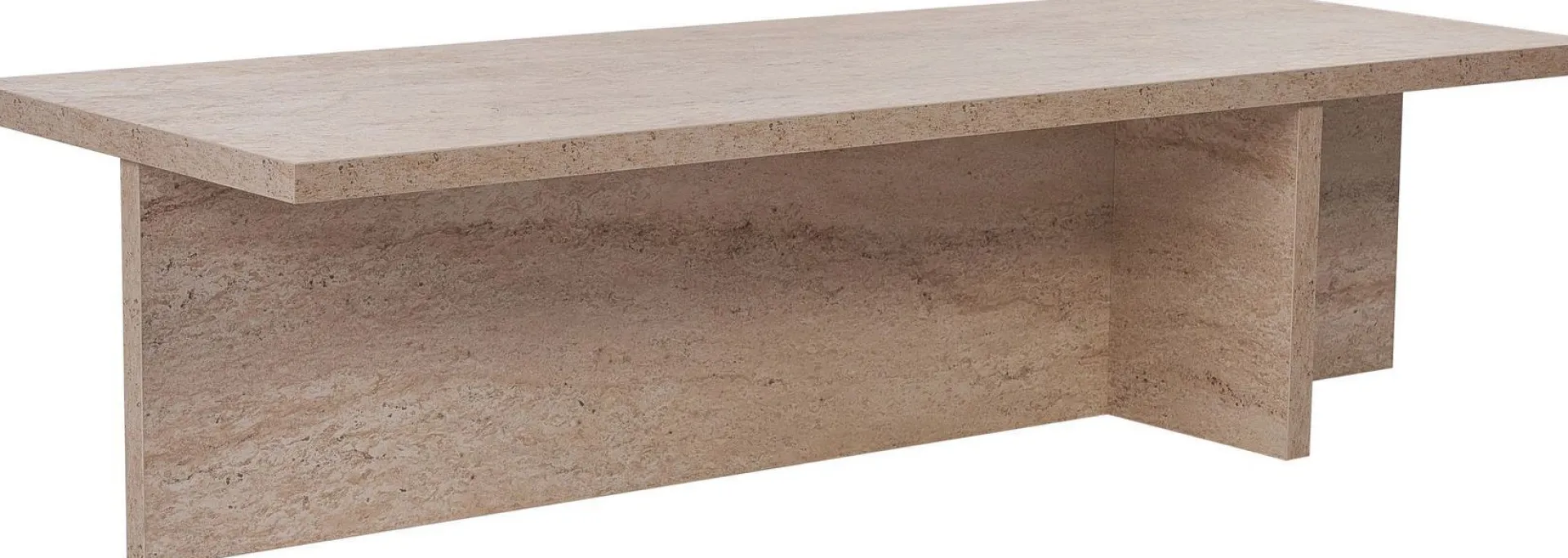 Emob Couchtisch Harbor - 100% MELAMINE - Travertin - 30 x 45 x 120 cm