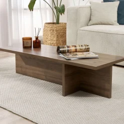 Emob Couchtisch Harbor - 100% MELAMINE - Walnuss - 30 x 45 x 120 cm