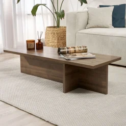 Emob Couchtisch Harbor - 100% MELAMINE - Walnuss - 30 x 45 x 120 cm