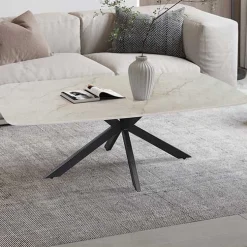 Rousseau Couchtisch Helios - 130x70x45cm - Dänisch oval - Marmor