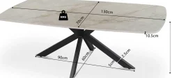 Rousseau Couchtisch Helios - 130x70x45cm - Dänisch oval - Marmor