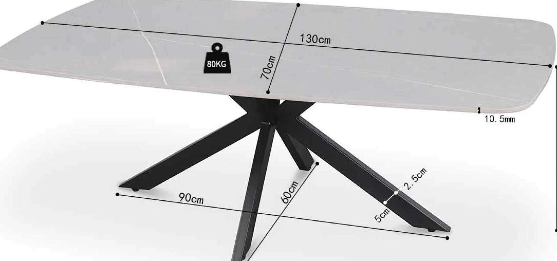 Rousseau Couchtisch Helios | 130 x 70 x 45 cm |